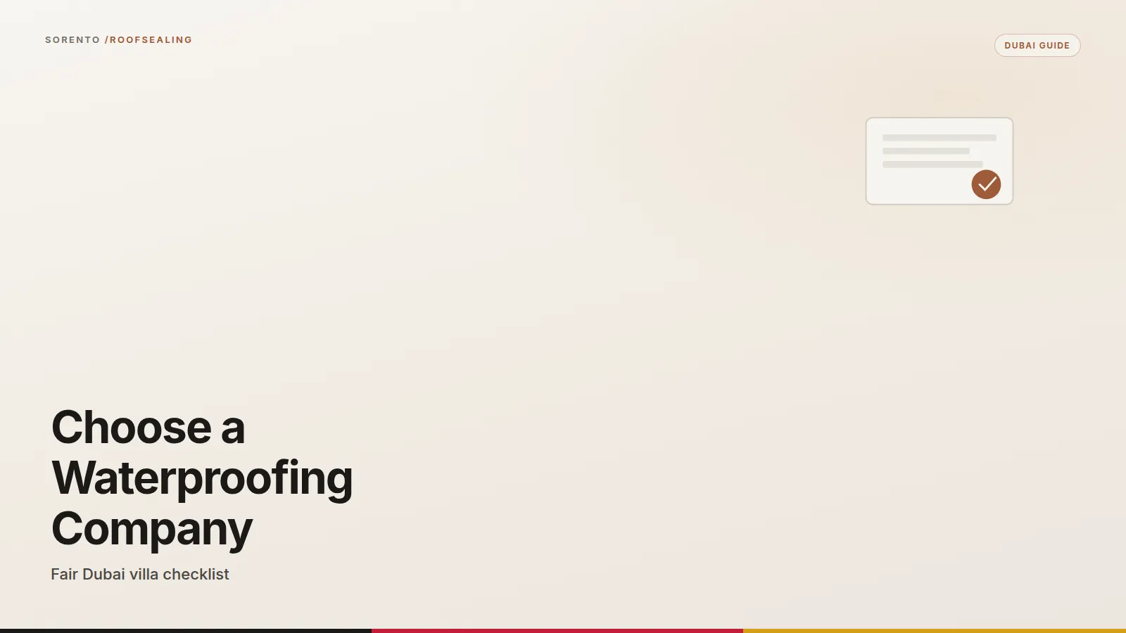 Fair checklist cover for choosing a waterproofing company in Dubai