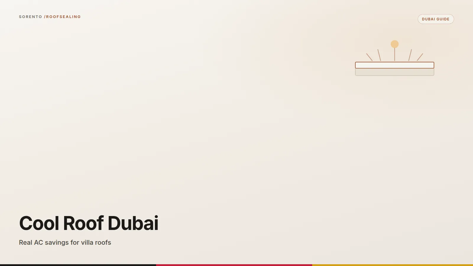 Cool roof coating Dubai guide cover: white reflective villa roof versus heat-absorbing dark roof