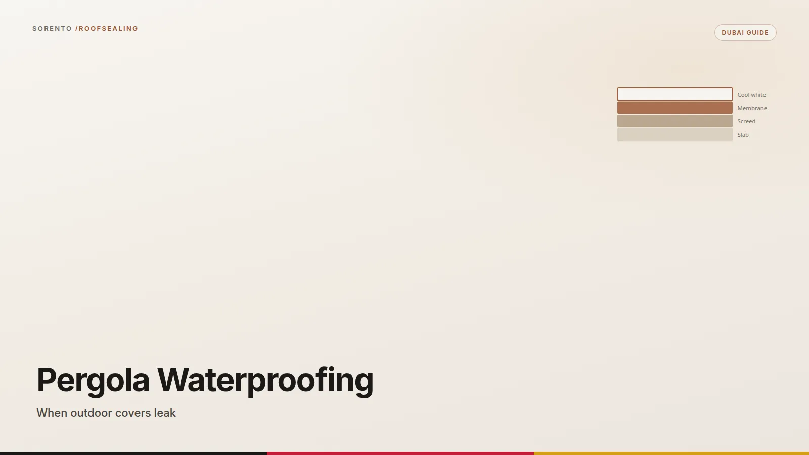 Pergola leaking and canopy waterproofing for Dubai villas