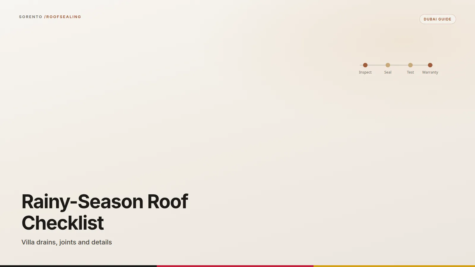 Rainy-season villa roof checklist Dubai: drains, AC bases, parapets and penetrations