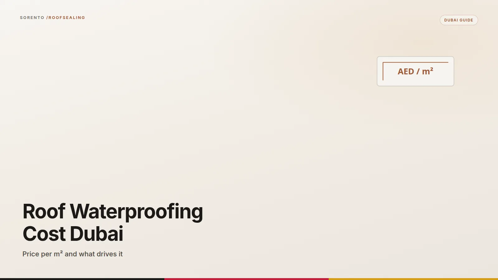 Roof waterproofing cost Dubai guide cover: price per square metre for villa roofs