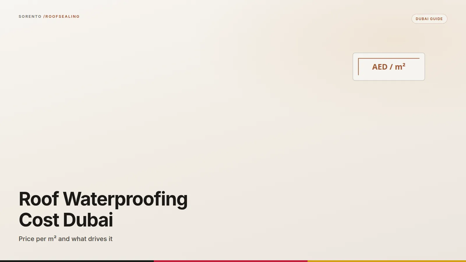 Roof waterproofing cost Dubai guide cover: price per square metre for villa roofs