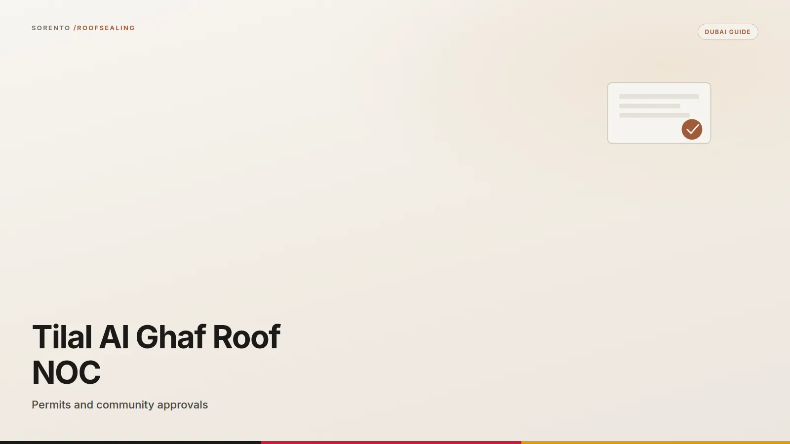 Tilal Al Ghaf roof waterproofing NOC and permit guide cover for Dubai villa communities