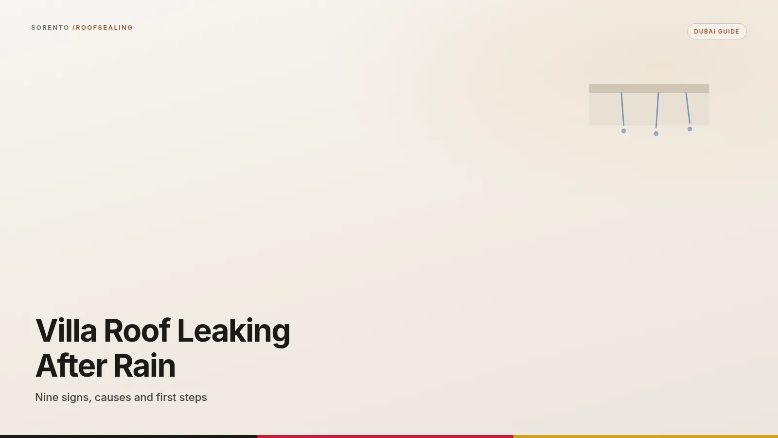 Villa roof leaking after rain Dubai guide cover: water finding joints, drains and penetrations