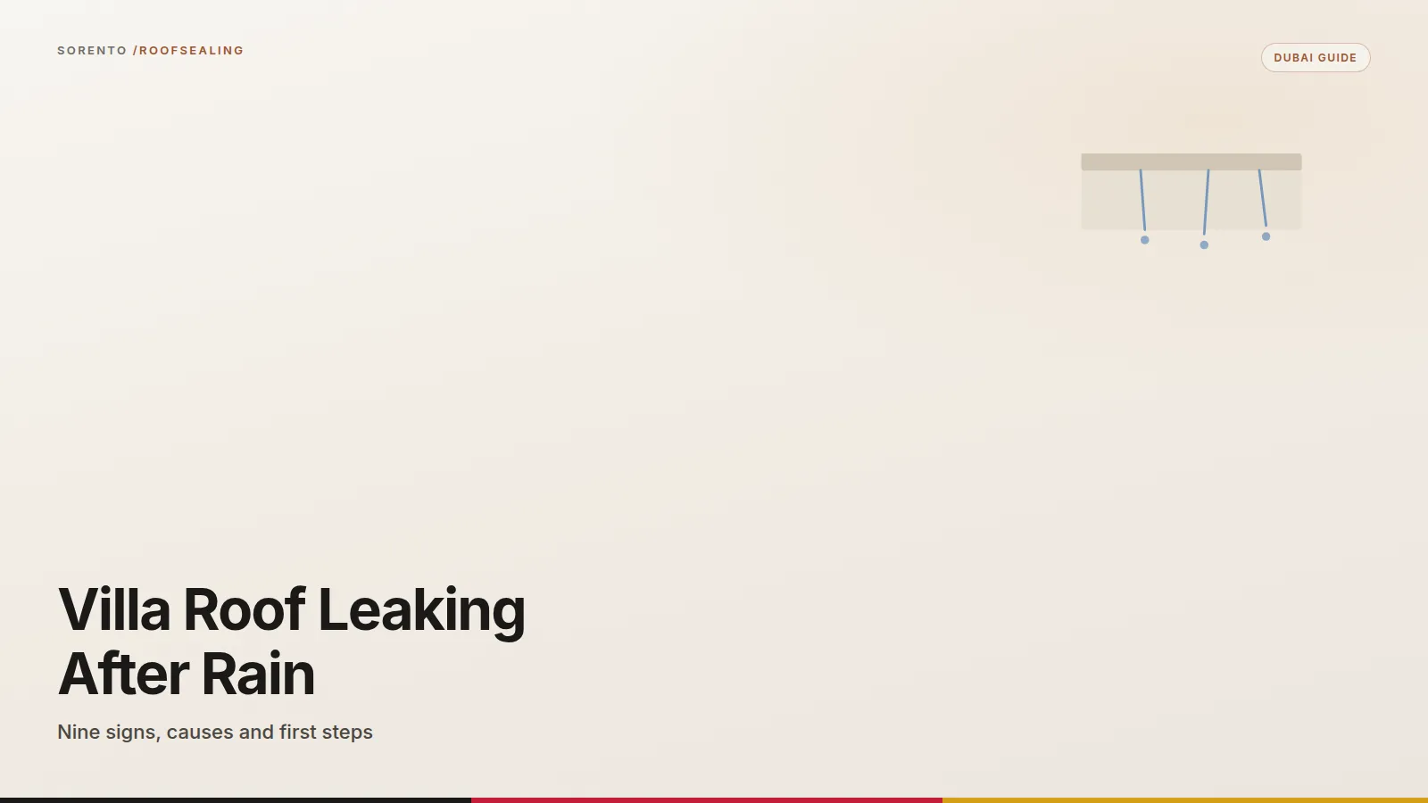 Villa roof leaking after rain Dubai guide cover: water finding joints, drains and penetrations